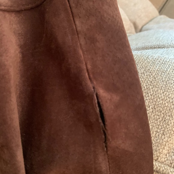 Vintage Coldwater Creek brown LEATHER skirt. L - Picture 7 of 8